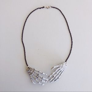🔴3/$20 skeleton hand goth punk necklace